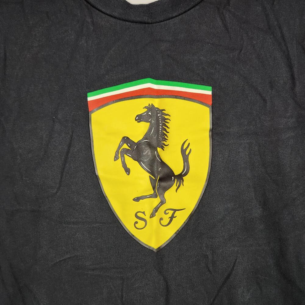 Scuderia Ferrari Shirt Mens Medium Black F1 Racing Horse Sorts Car Graphic logo